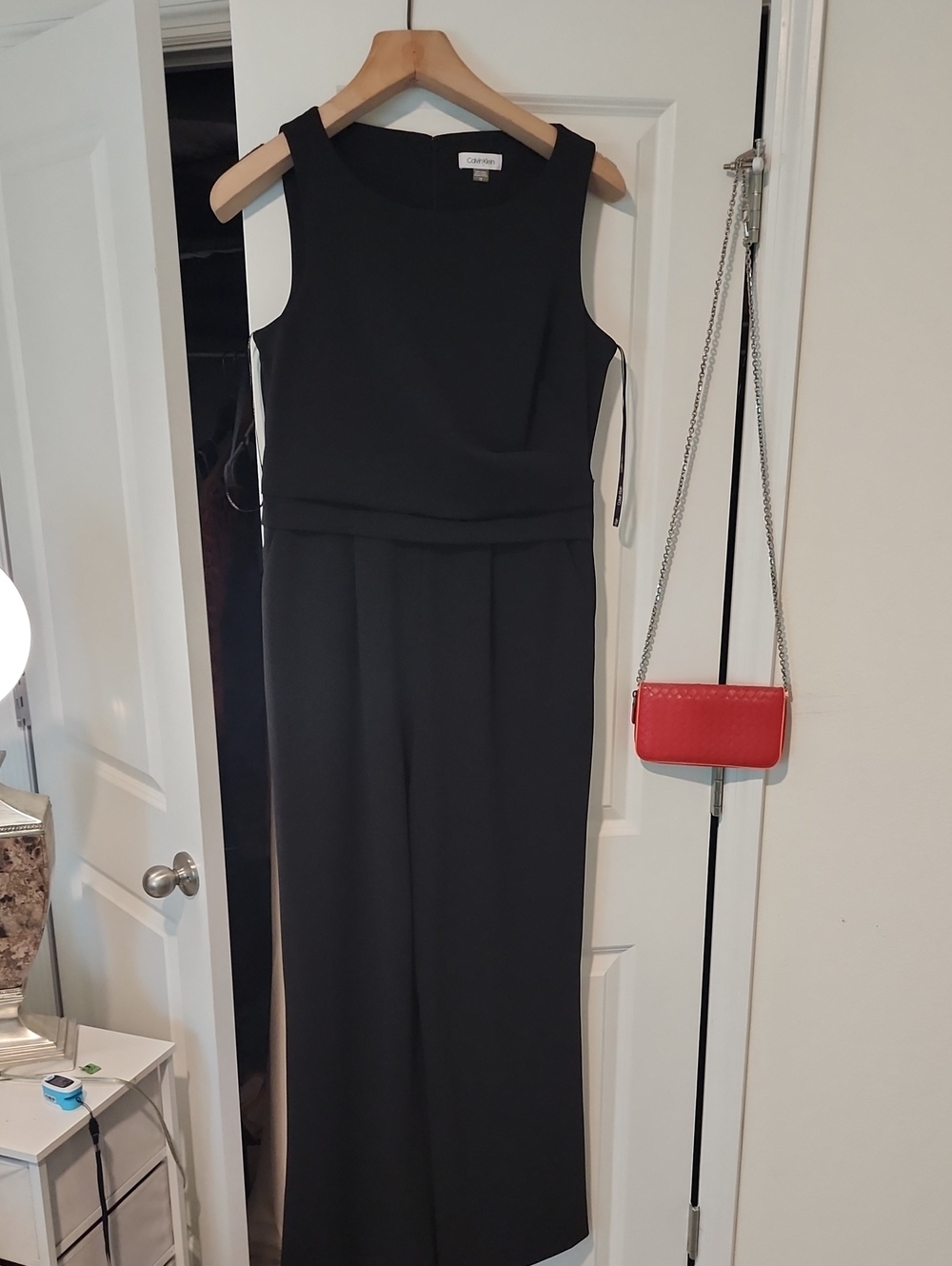 Calvin Klein Black Sleeveless Wide-Leg Jumpsuit